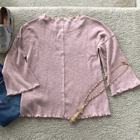 Pink Color 3/4 Sleeves Tunic Top - Picture 7 of 7